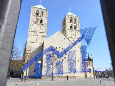 Außenaufnahme vom St.-Paulus Dom in Münster @ Bistum Münster / Montage KiP-NRW