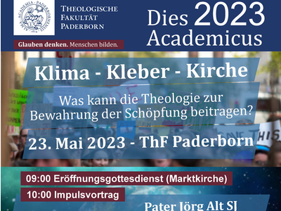 Plakat zum Dies Academicus in der Theologischen Fakultät Paderborn am 23. Mai 2023