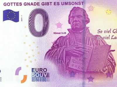 Euro-Schein mit dem Konterfei von Martin Luther