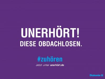 Plakat der Diakonie-Kampagne 'UNERHÖRT!'