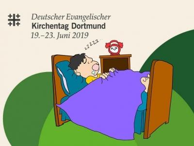 Logo Evangelischer Kirchentag 2019 mit Bett