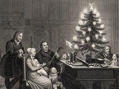 Weihnachten bei Familie Martin Luther - Bild von 1843